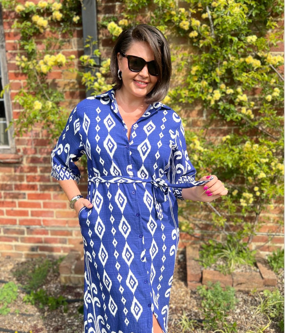 Blue Baroque Emma Belted Shirt Dress
