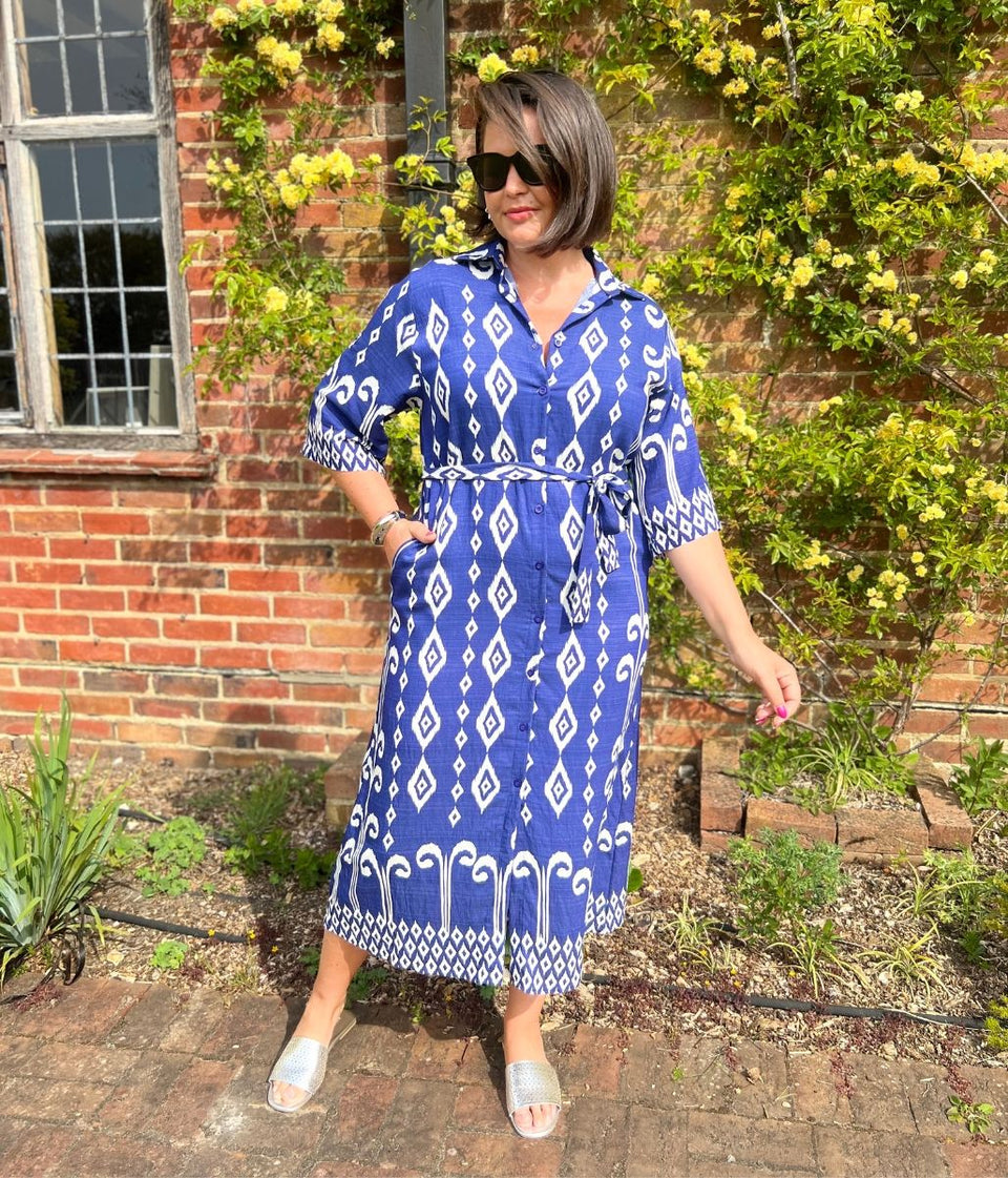 Blue Baroque Emma Belted Shirt Dress