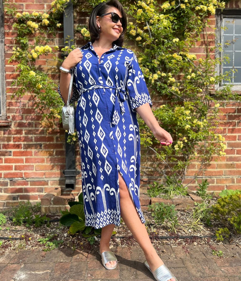 Blue Baroque Emma Belted Shirt Dress