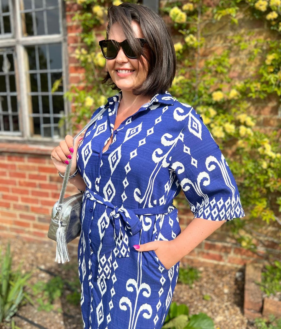 Blue Baroque Emma Belted Shirt Dress