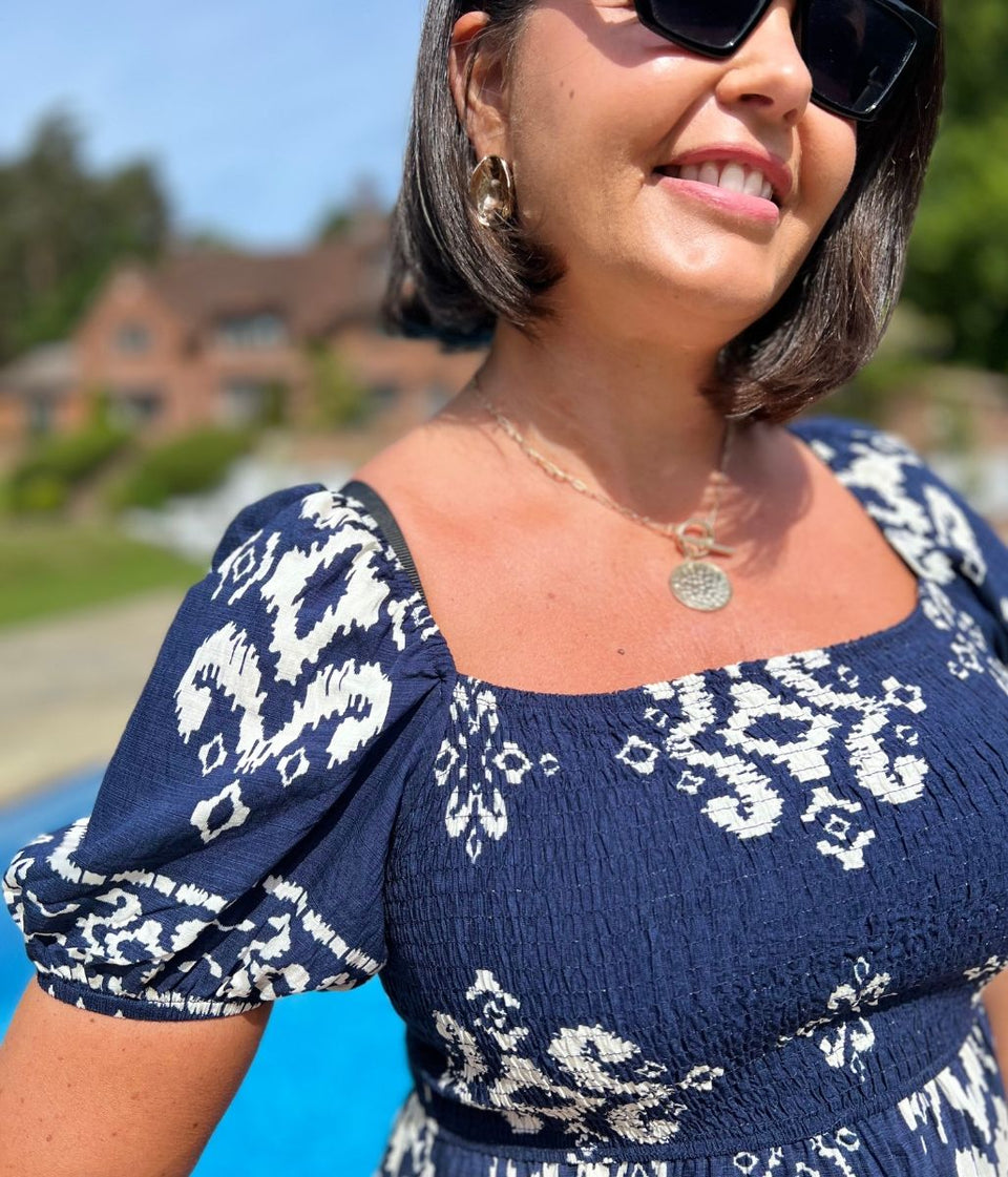 Navy Sorrento Midi Dress