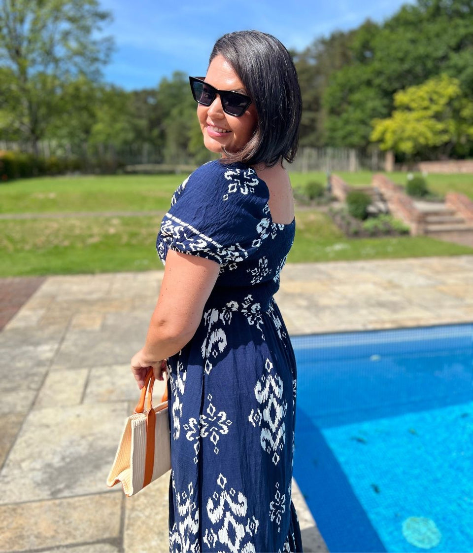 Navy Sorrento Midi Dress