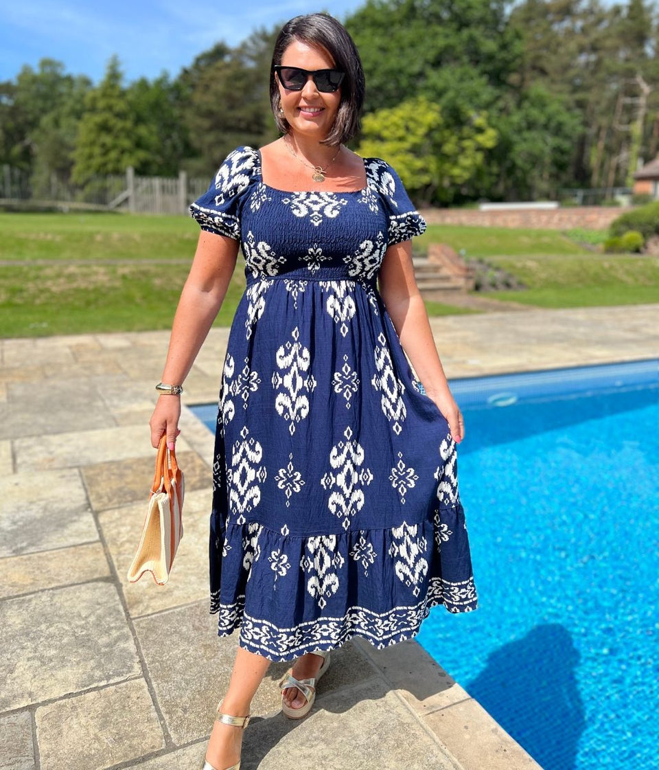 Navy Sorrento Midi Dress