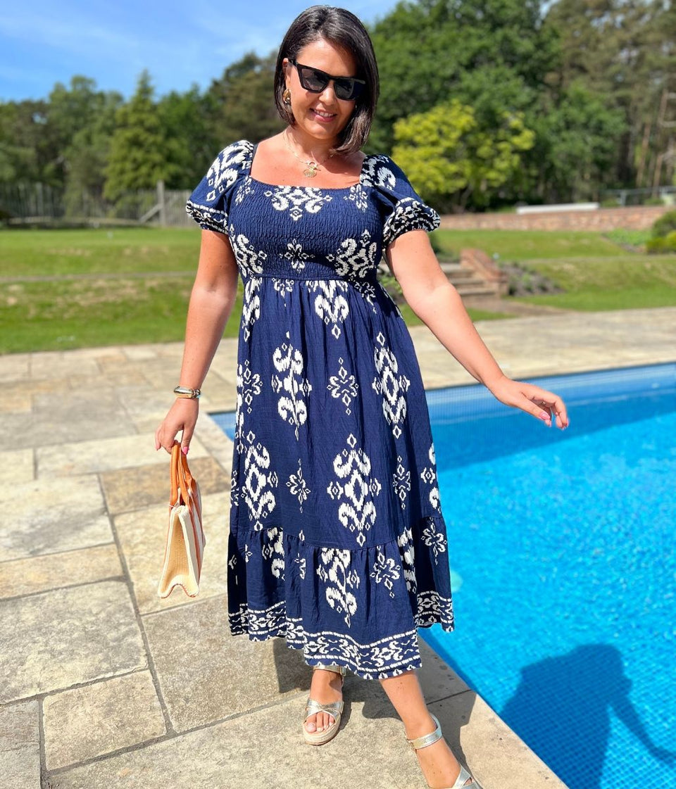 Navy Sorrento Midi Dress