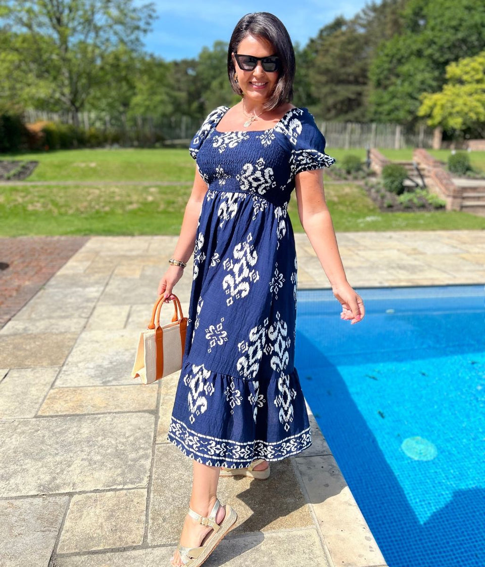Navy Sorrento Midi Dress