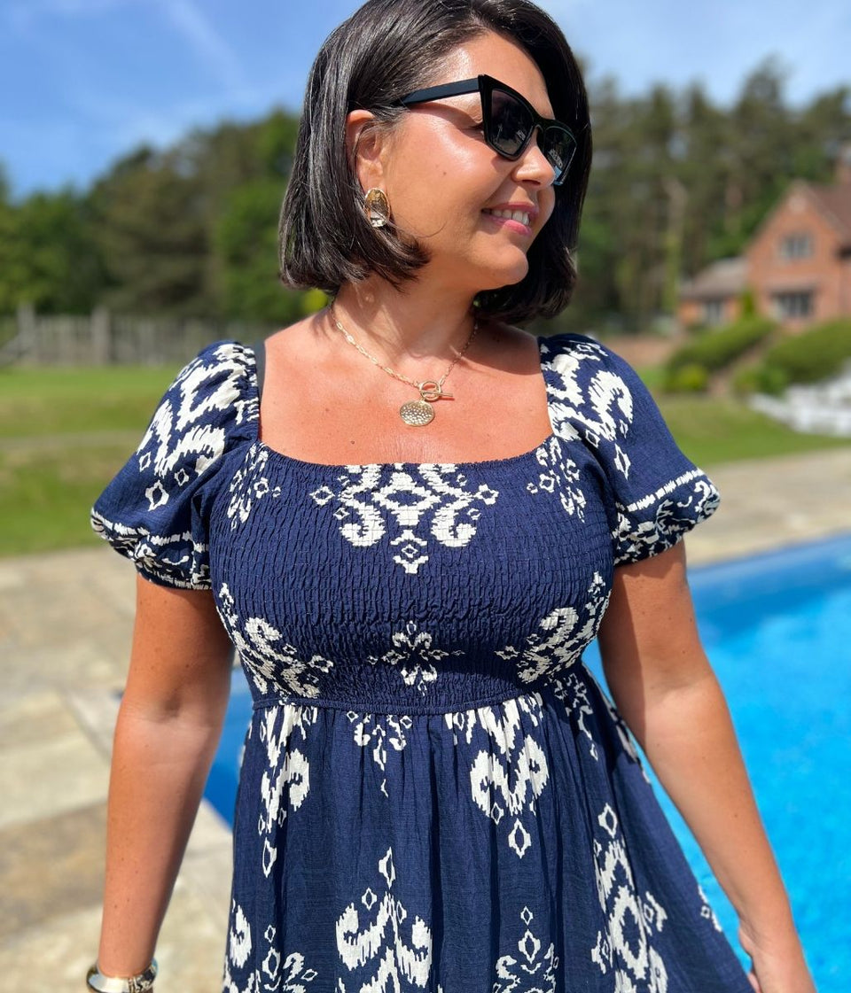 Navy Sorrento Midi Dress