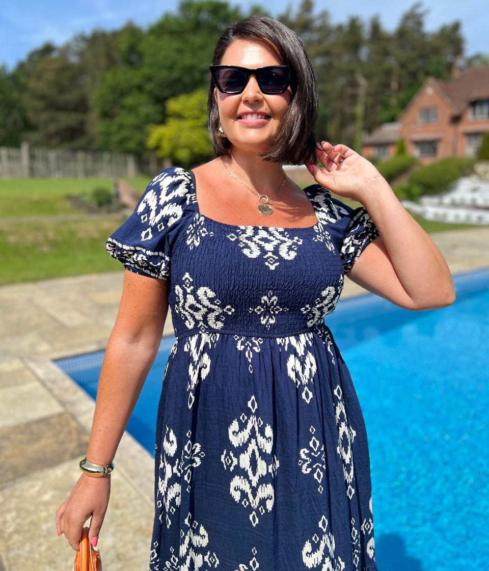Navy Sorrento Midi Dress