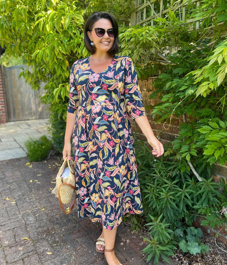 Ex Seasalt Helena Folky Bloom Midi Dress