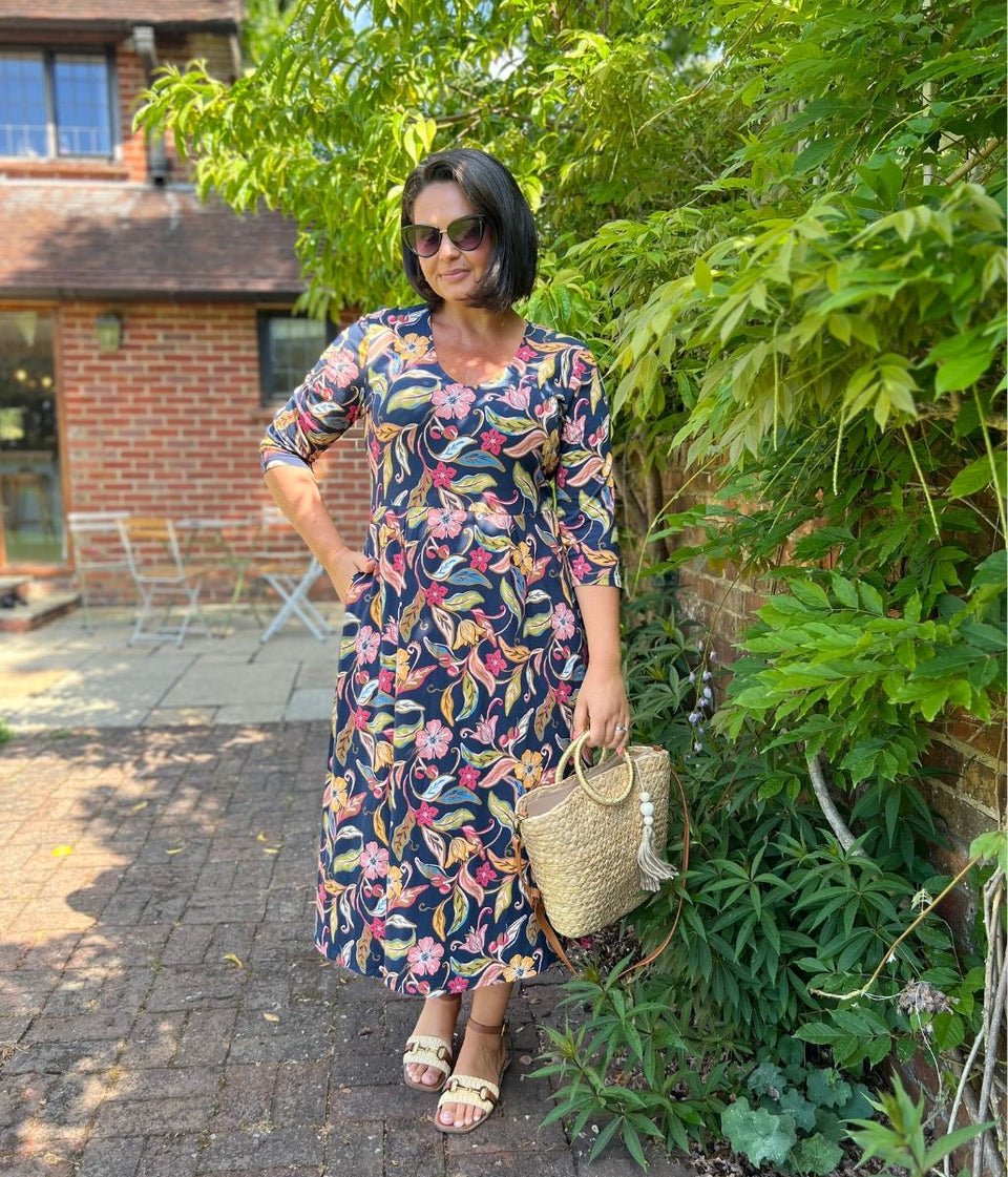 Ex Seasalt Helena Folky Bloom Midi Dress