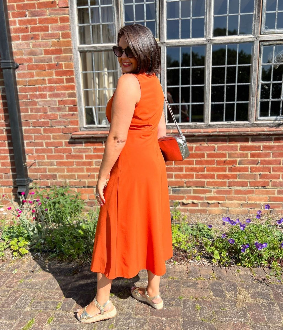 Orange Brionie Midi Dress