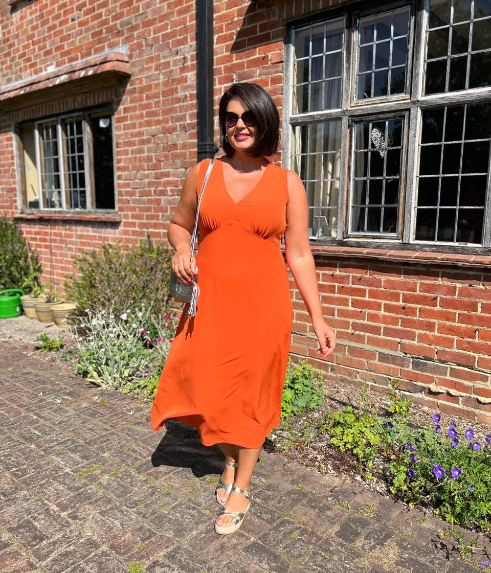 Orange Brionie Midi Dress