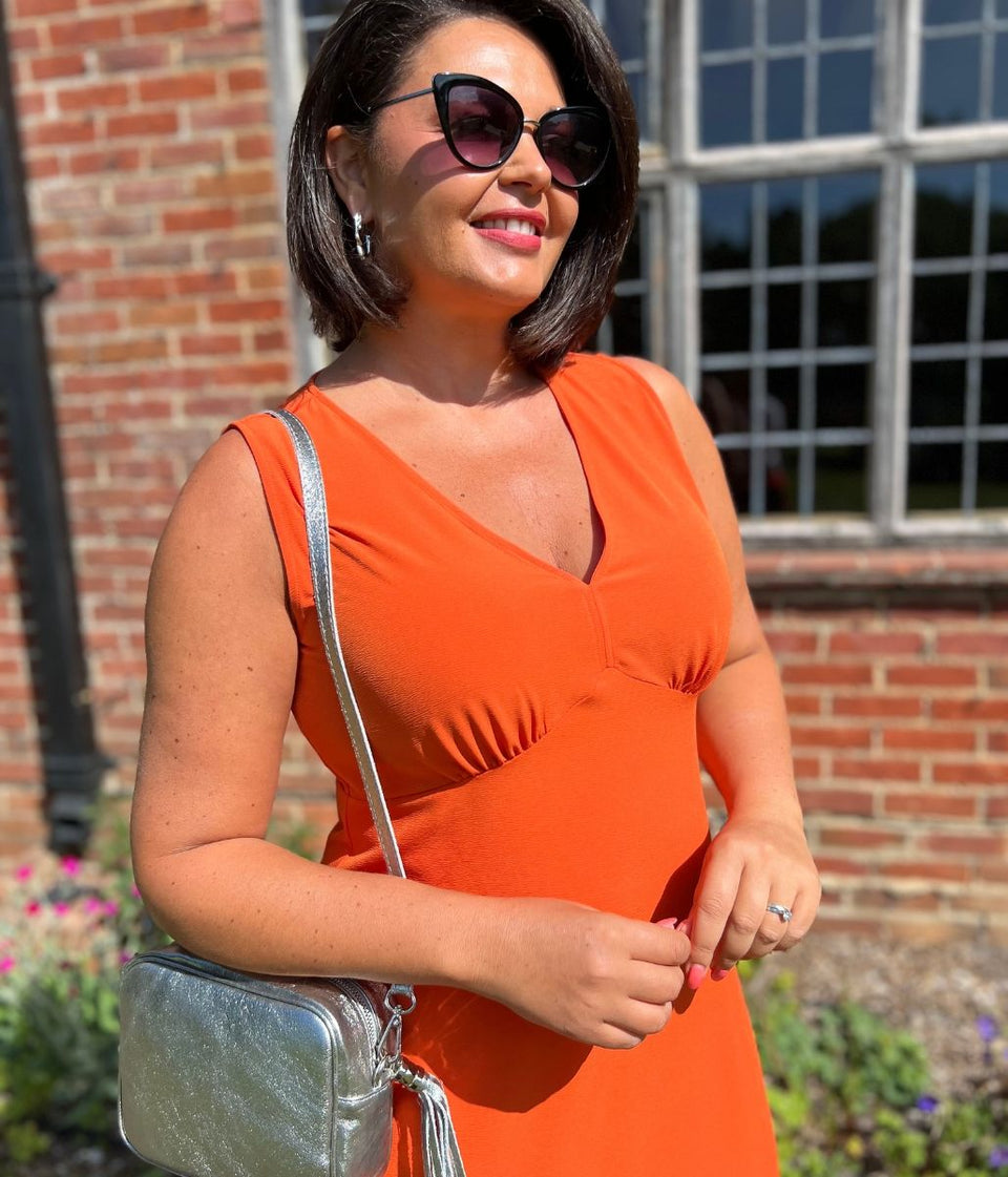 Orange Brionie Midi Dress