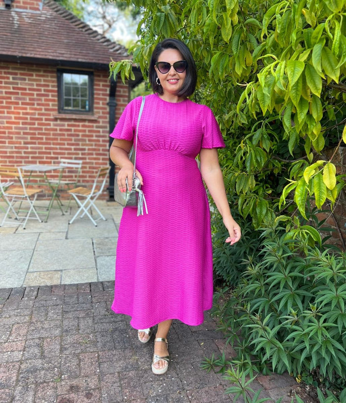 pink ripple dress The Ripple Dress - Hot Pink