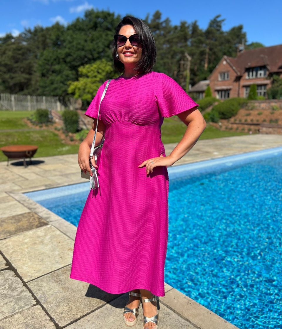 Pink Ripple Kate Midi Dress