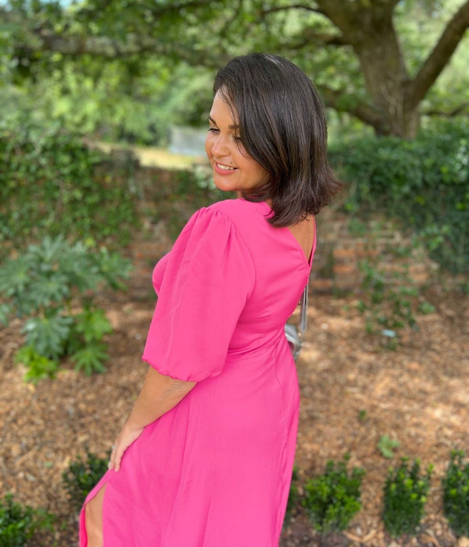 Pink Gabbie Midi Dress