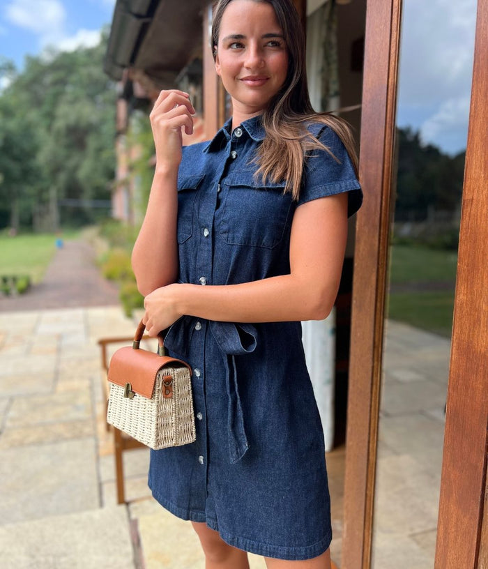 Indigo Short Sleeve Denim Shirt Dress Highstreet Outlet UK Indigo Short Sleeve Denim Shirt Dress Highstreet Outlet UK