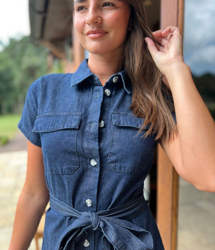 Indigo Short Sleeve Denim Shirt Dress Highstreet Outlet UK Indigo Short Sleeve Denim Shirt Dress Highstreet Outlet UK