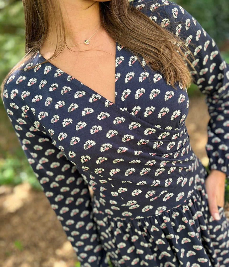 Brakeburn Navy Annie Wrap Dress