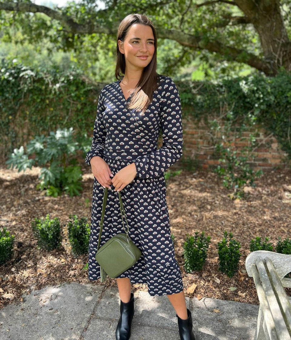 Brakeburn Navy Annie Wrap Dress