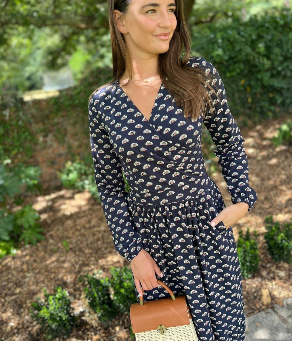 Brakeburn Navy Annie Wrap Dress