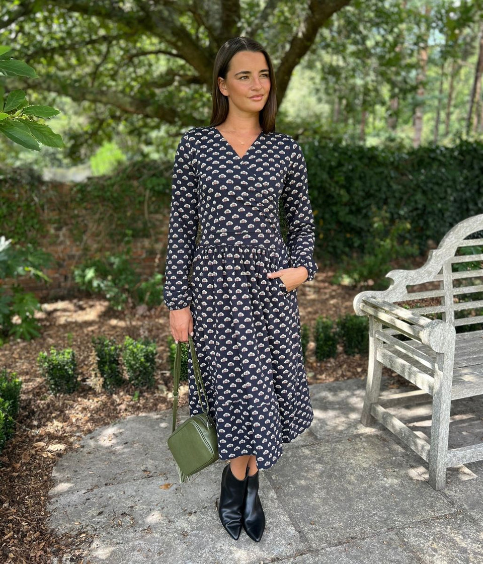 Brakeburn Navy Annie Wrap Dress
