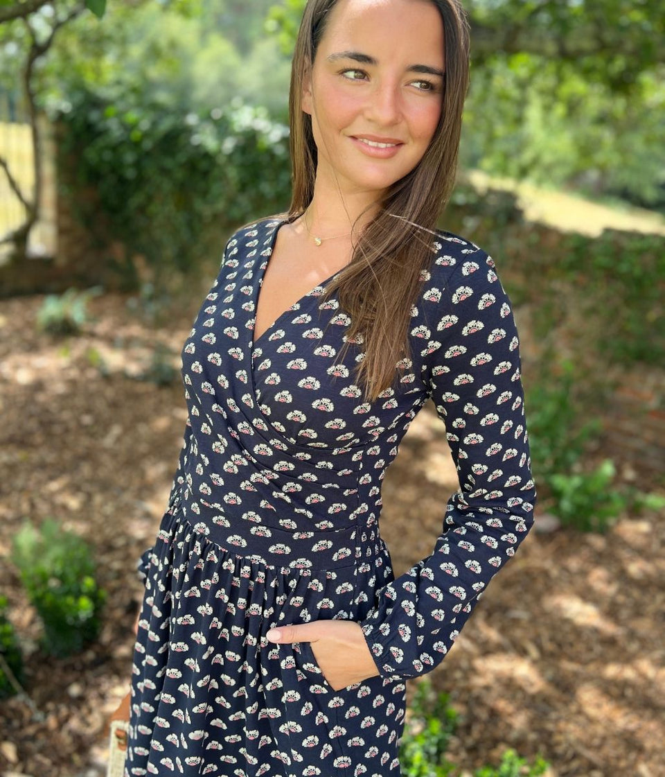 Brakeburn Navy Annie Wrap Dress