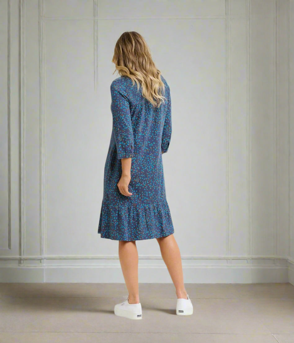 Brakeburn Navy Abstract Spot Shirt Dress Size 20
