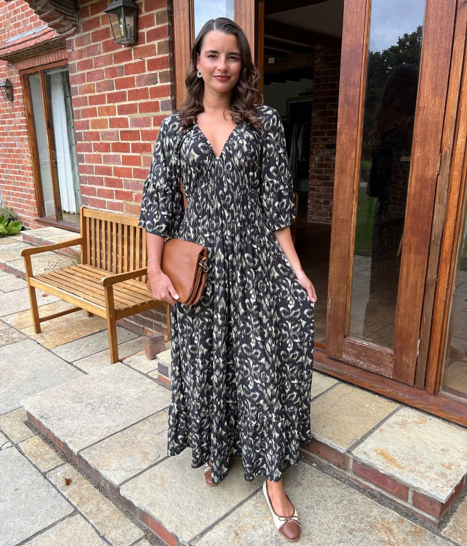 Khaki Naples Midaxi Dress