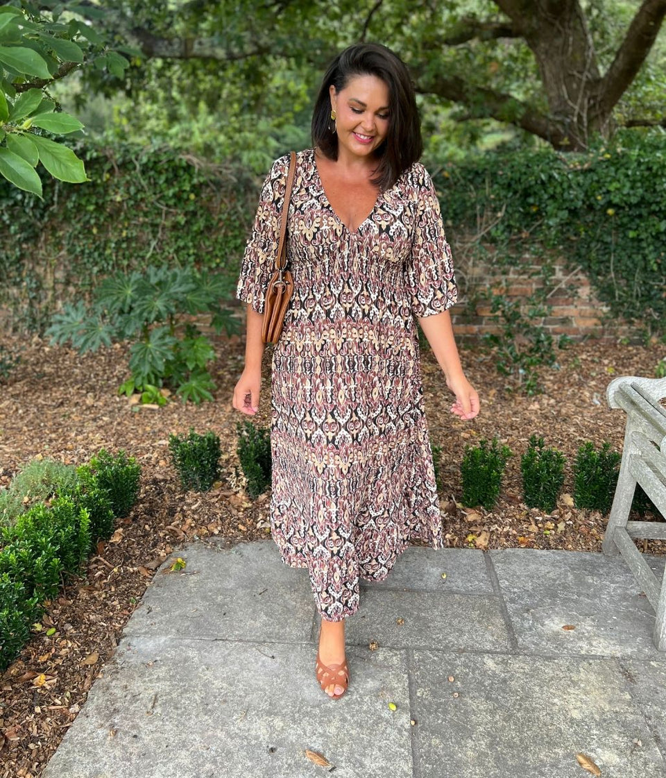 Brown Naples Midaxi Dress