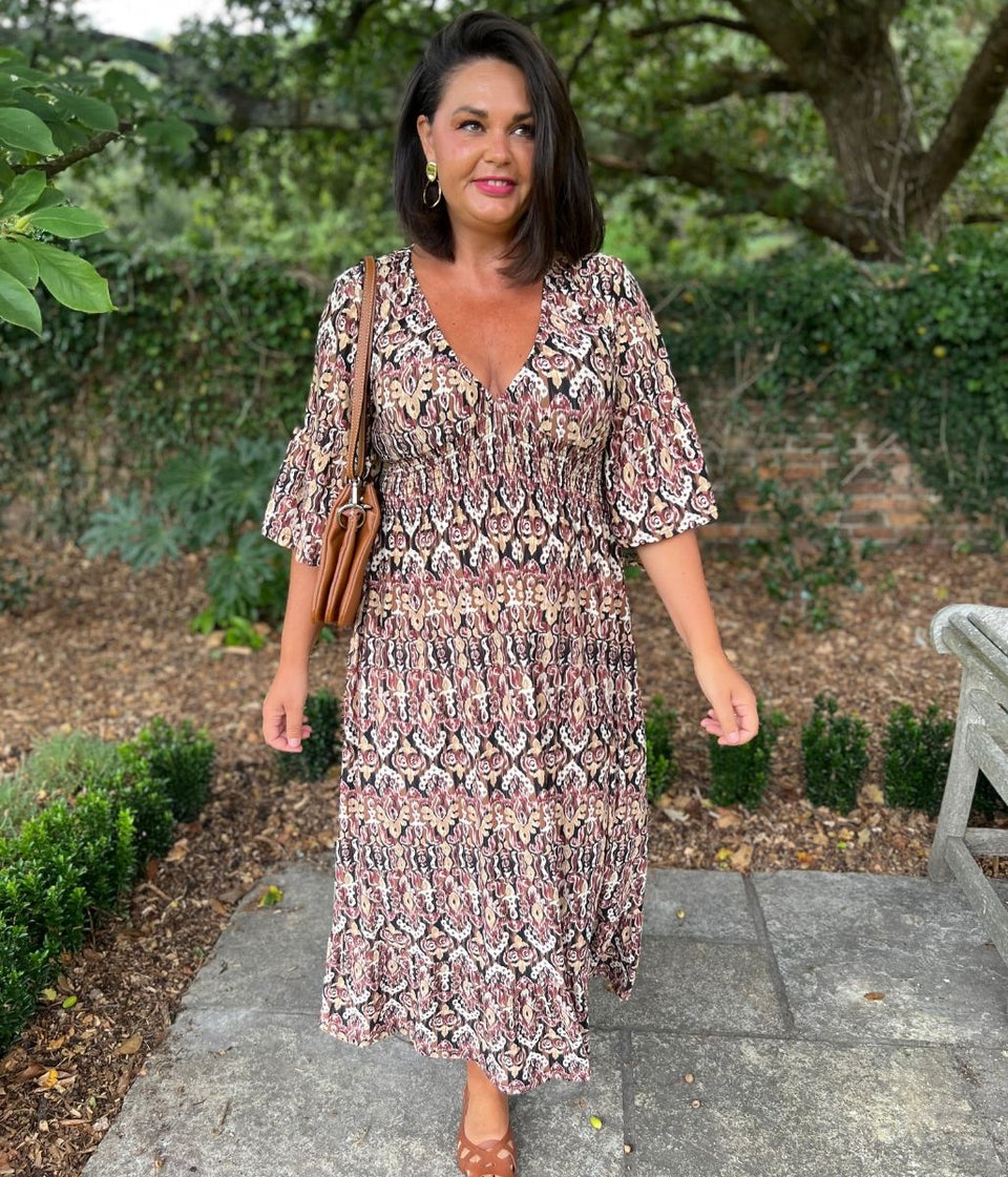 Brown Naples Midaxi Dress