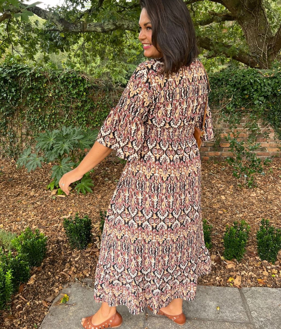 Brown Naples Midaxi Dress