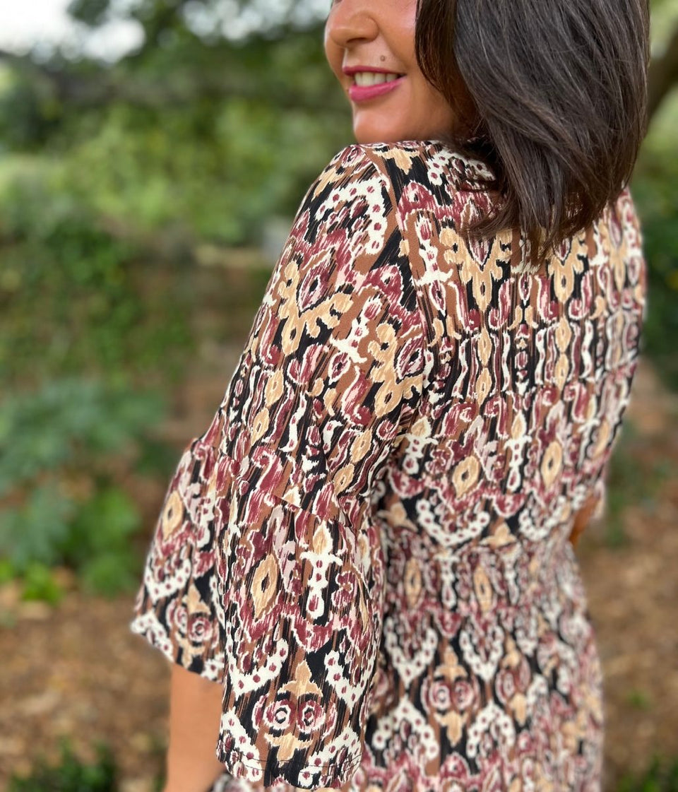 Brown Naples Midaxi Dress