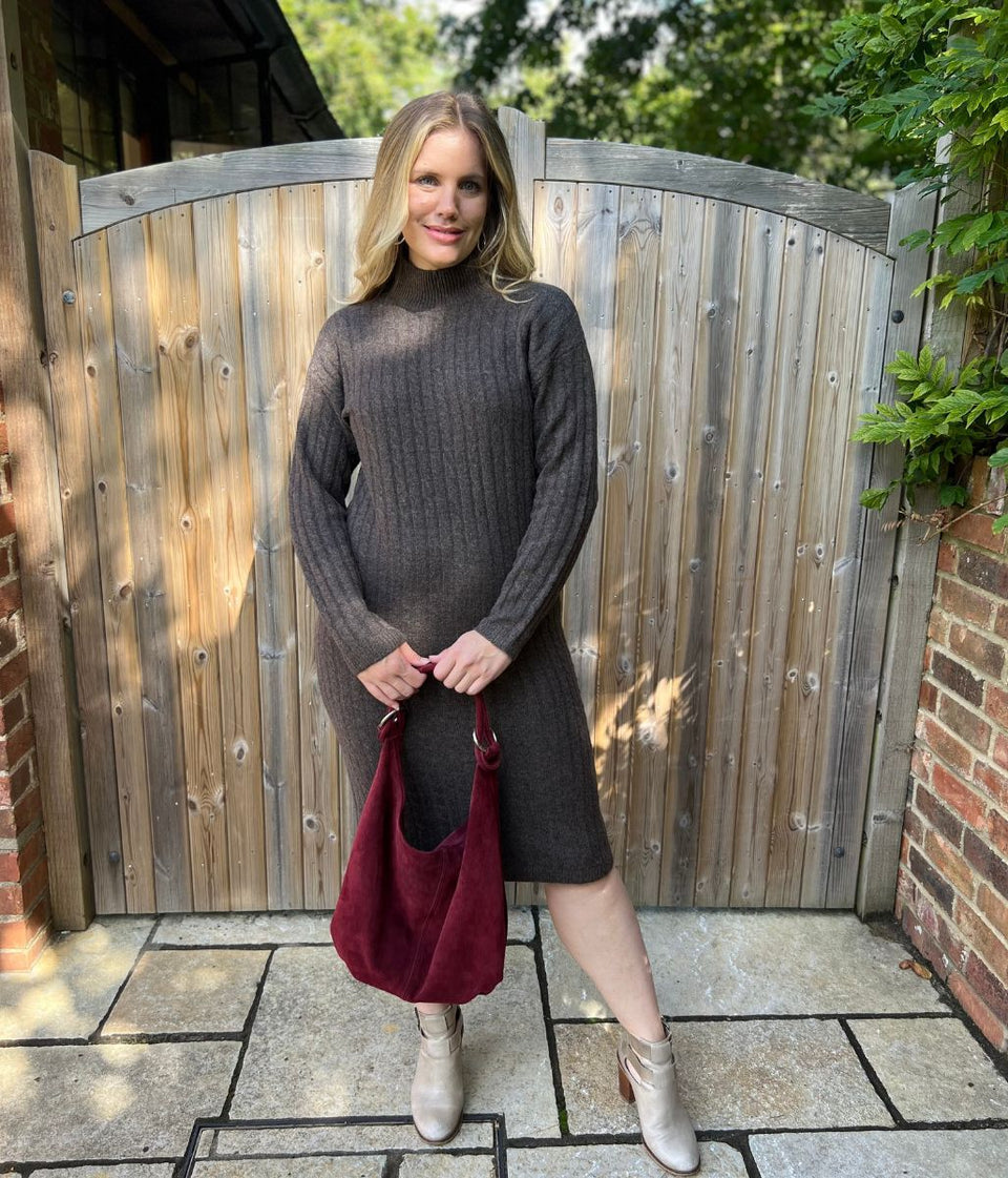 Mocha Knitted Jumper Dress