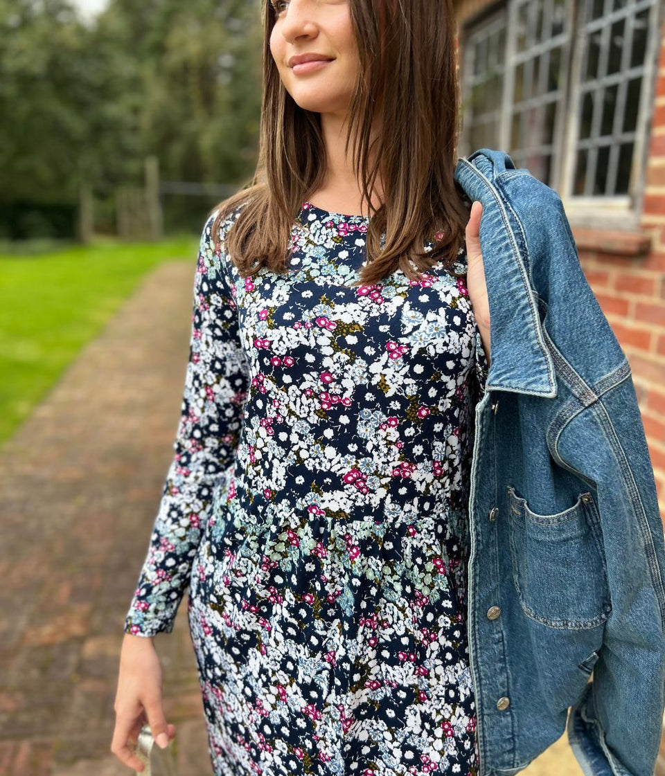 Mistral Teal Flower Print Dress