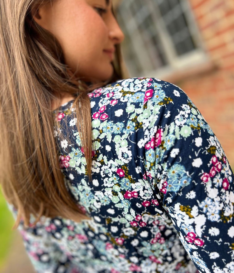 Mistral Teal Flower Print Dress