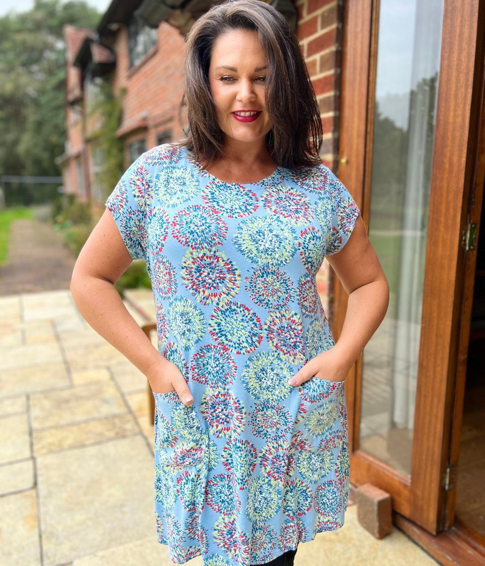 Mistral Blue Kaleidoscope Tunic Dress