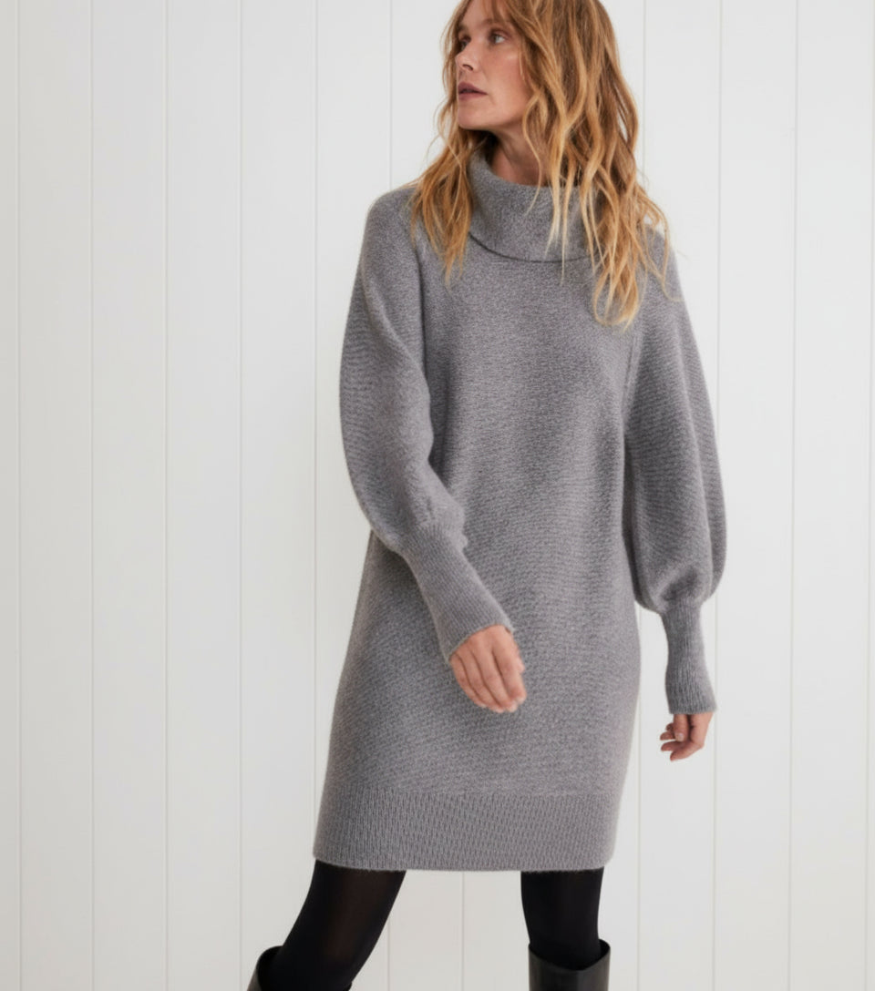 Grey Dahlie Knitted Jumper Dress