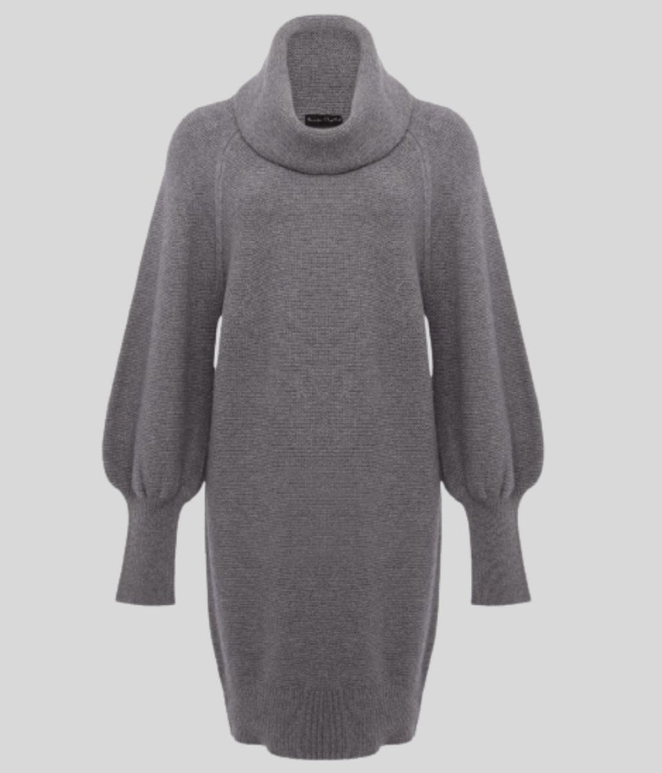 Grey Dahlie Knitted Jumper Dress