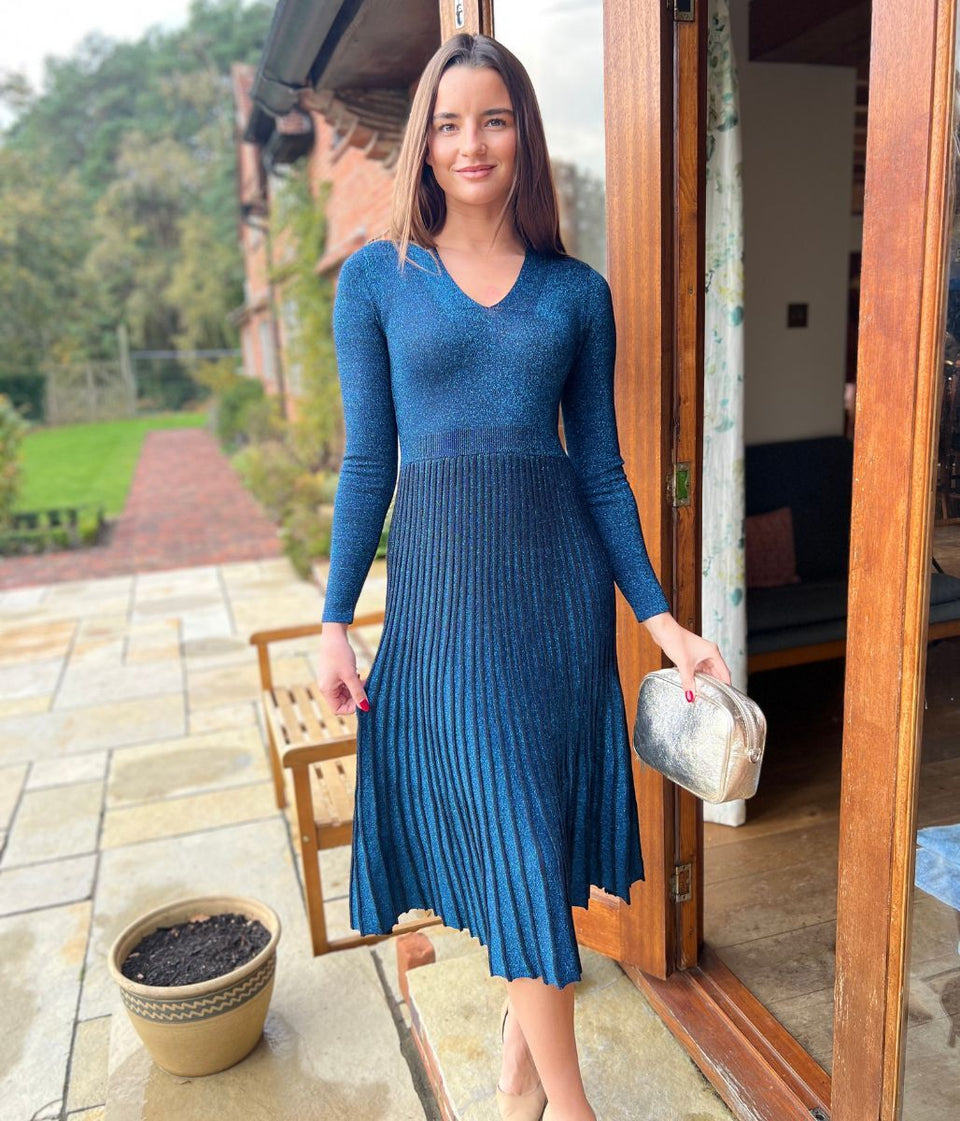 Jessamin Shimmer Knit Midi Dress