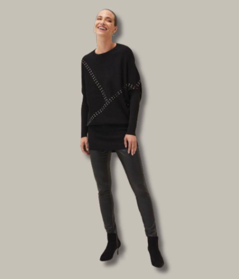 Susanne Studded Black Jumper Dress