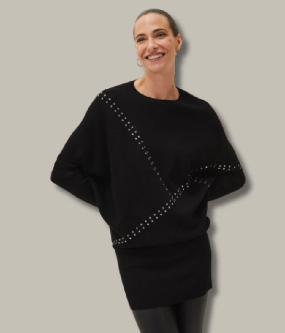 Susanne Studded Black Jumper Dress