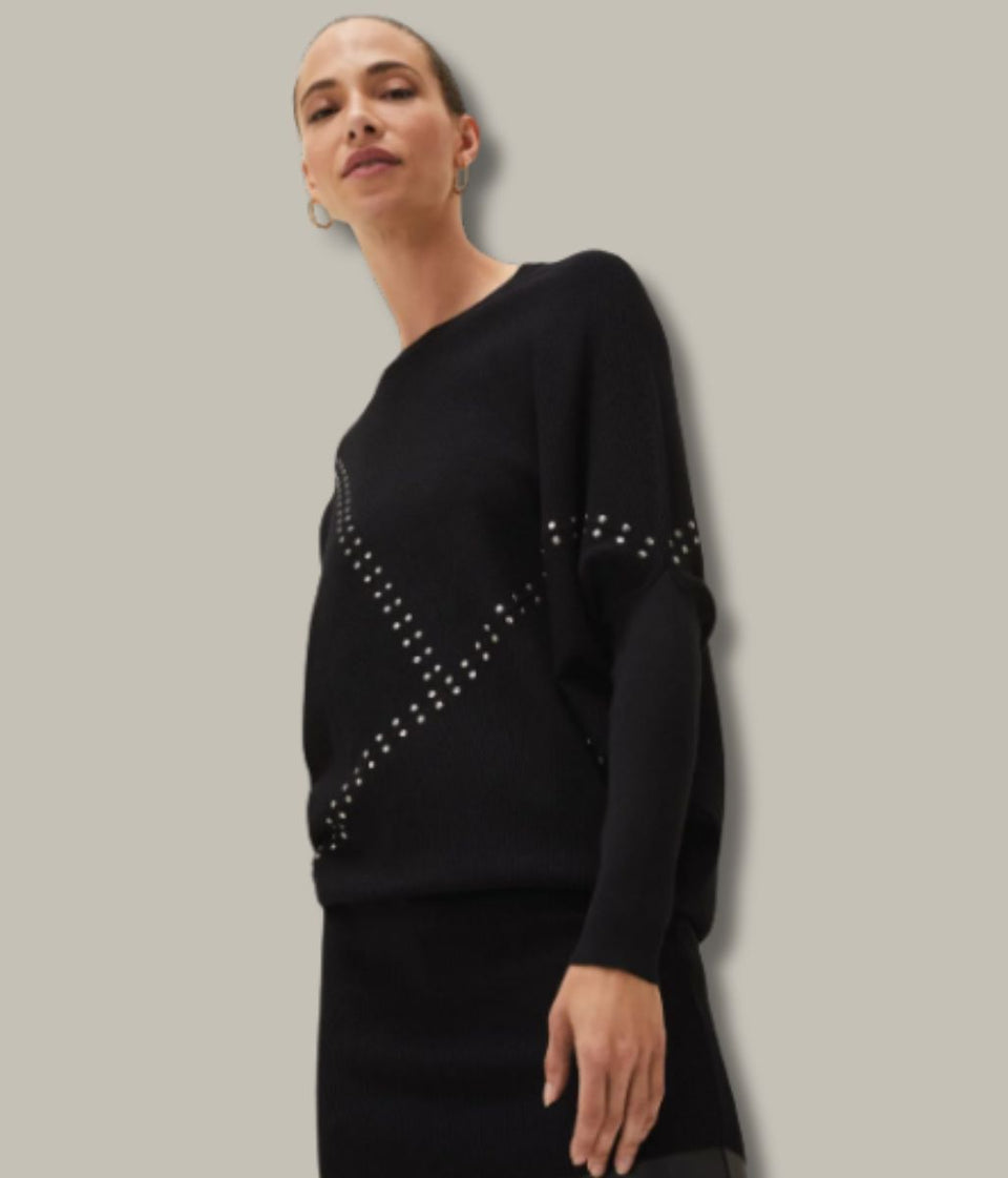 Susanne Studded Black Jumper Dress