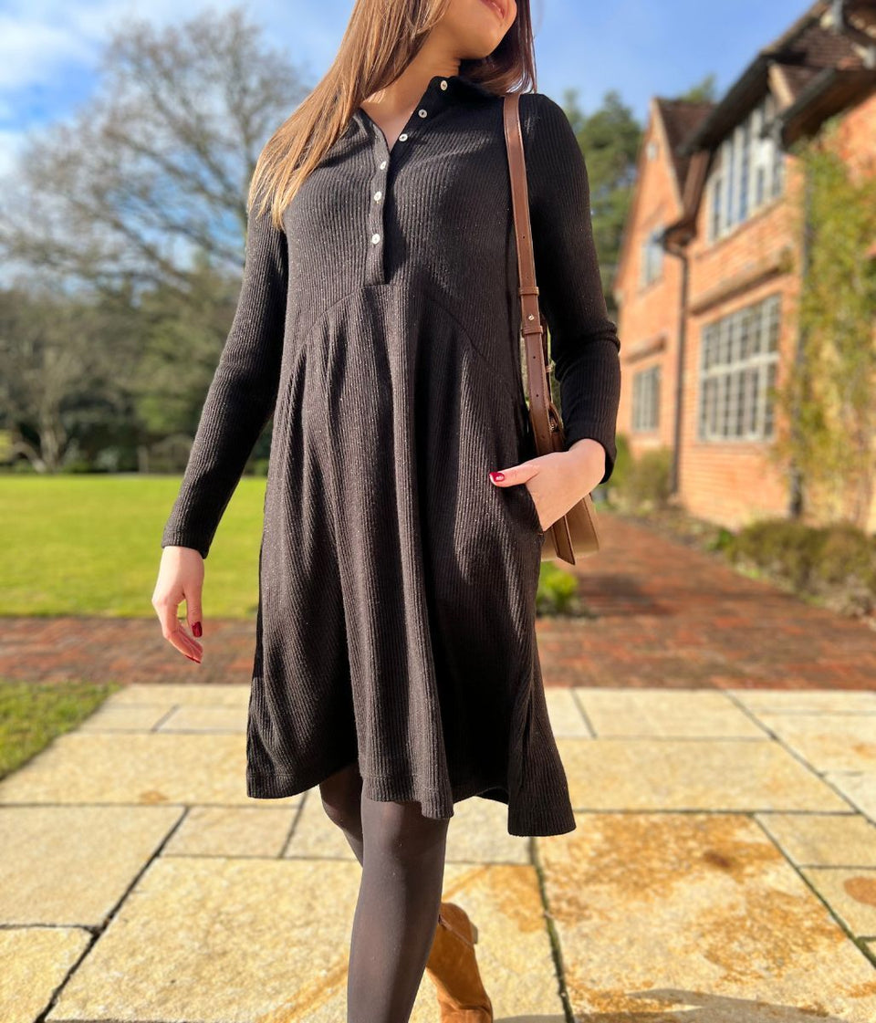 Black Everly Sparkle Jersey Dress