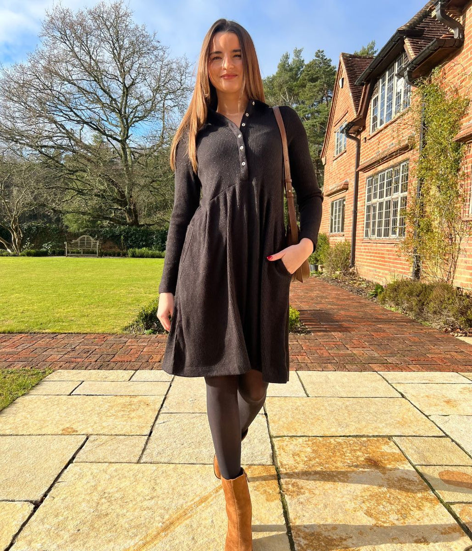 Black Everly Sparkle Jersey Dress