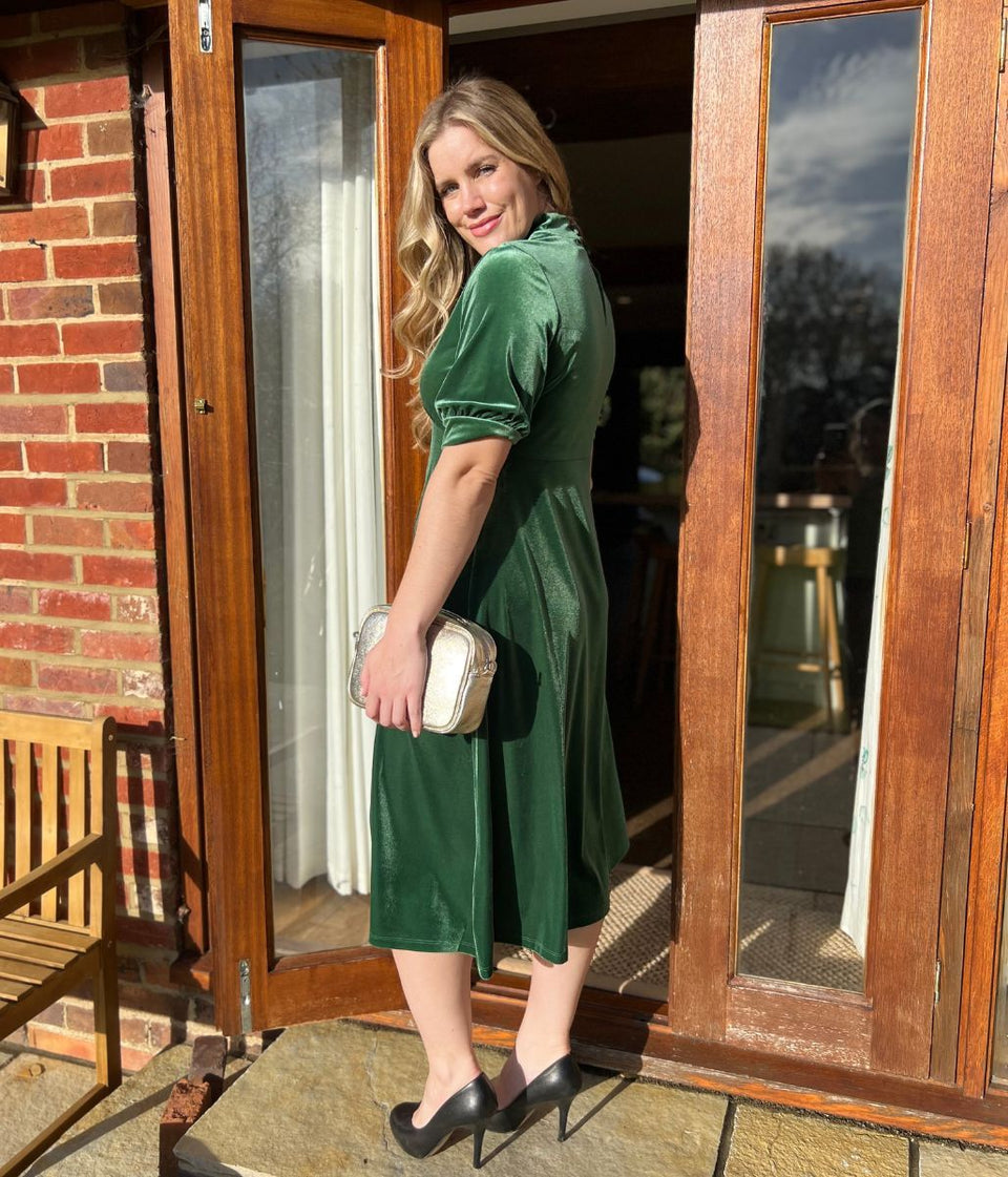 Ex Seasalt Evergreen Four Lanes Velvet Dress