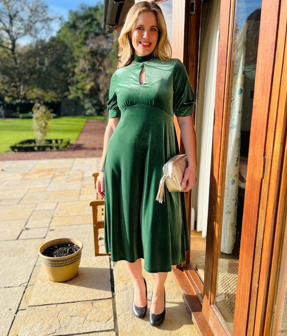 Ex Seasalt Evergreen Four Lanes Velvet Dress