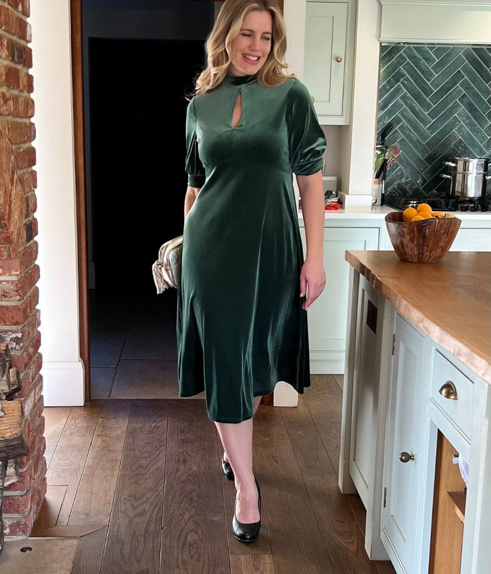Ex Seasalt Evergreen Four Lanes Velvet Dress