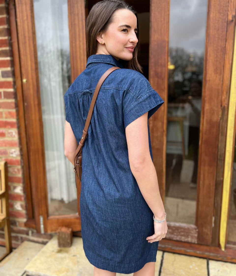 Mid Denim Pocket Shirt Dress