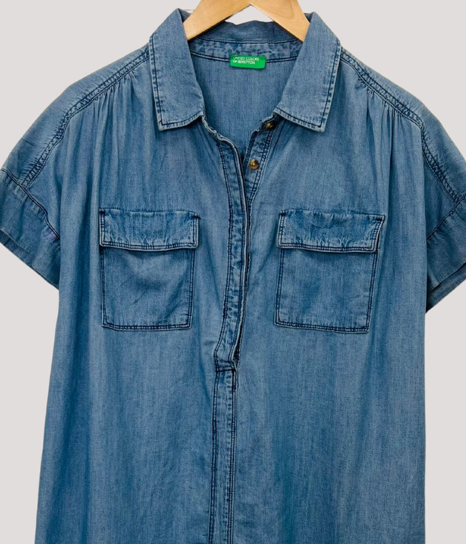 Light Denim Short Shirt Dress