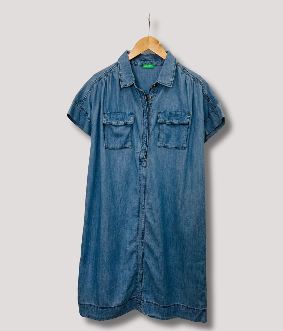 Light Denim Short Shirt Dress